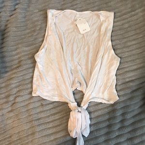 White crop top tank top